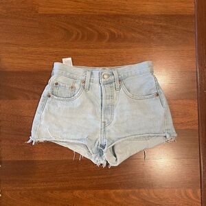 Levi’s jeans denim cutoff shorts Levi 501 size 24” waist